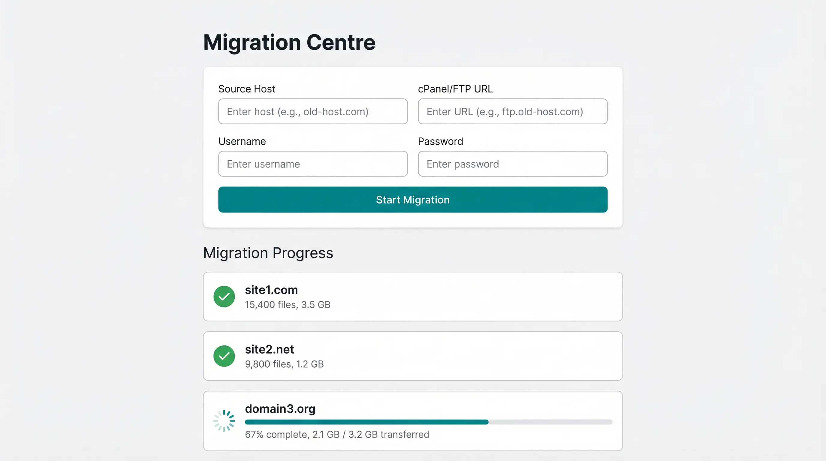 Assisted Migrations, My365i control panel