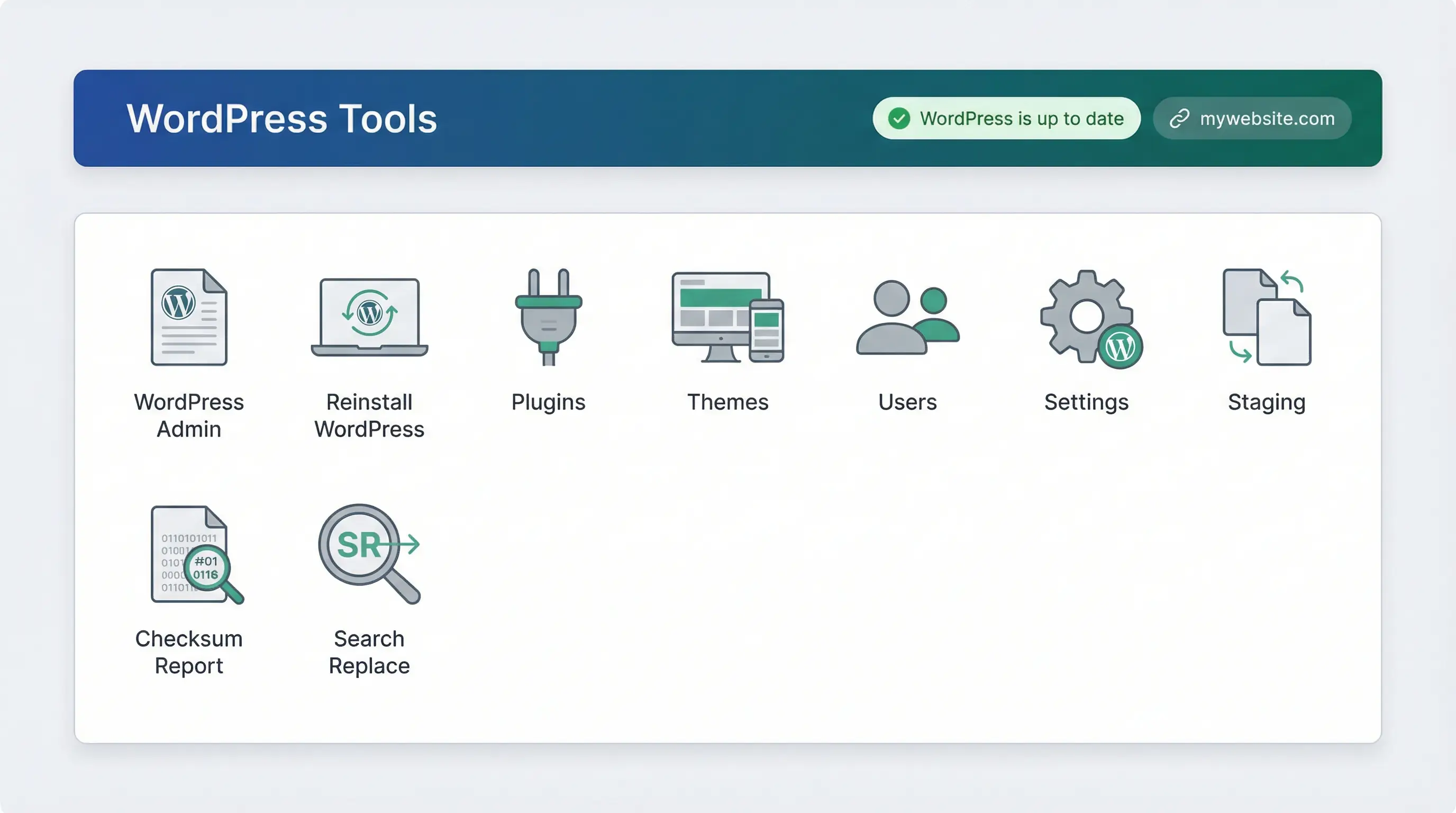 WordPress Tools, My365i control panel