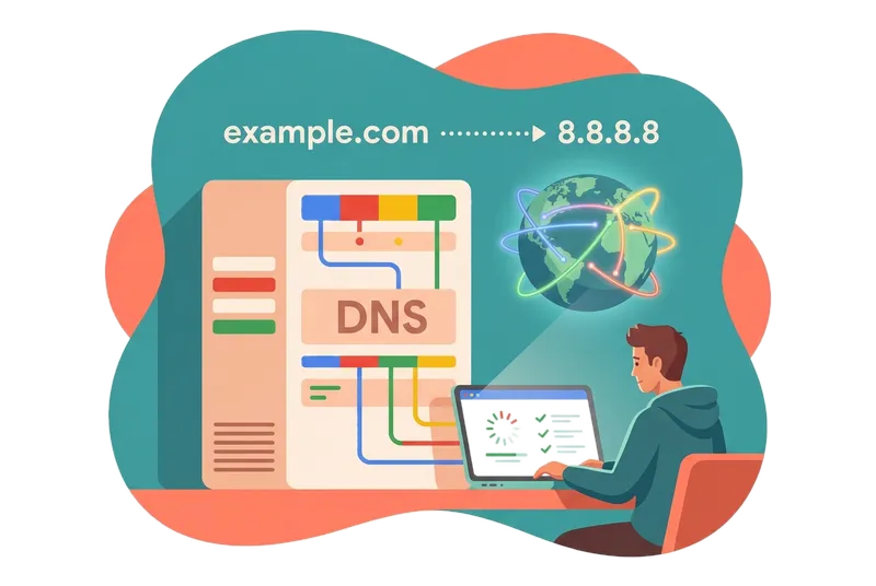 DNS resolution powered by Google infrastructure, translating domain names to IP addresses with global connectivity