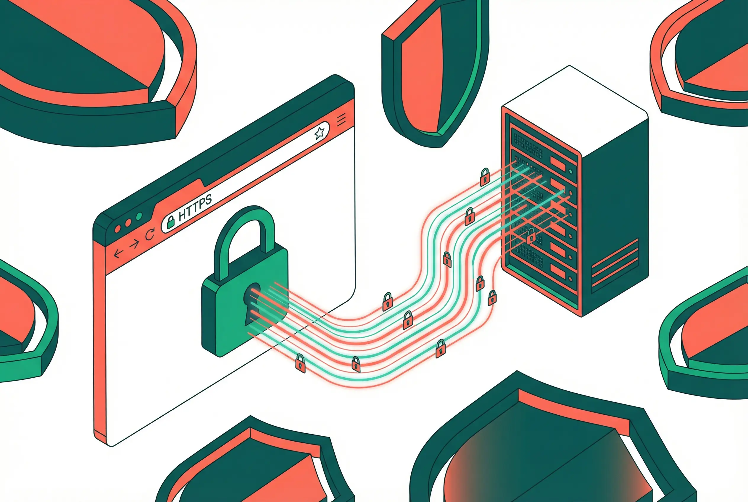 SSL encryption securing data transfer between browser and server