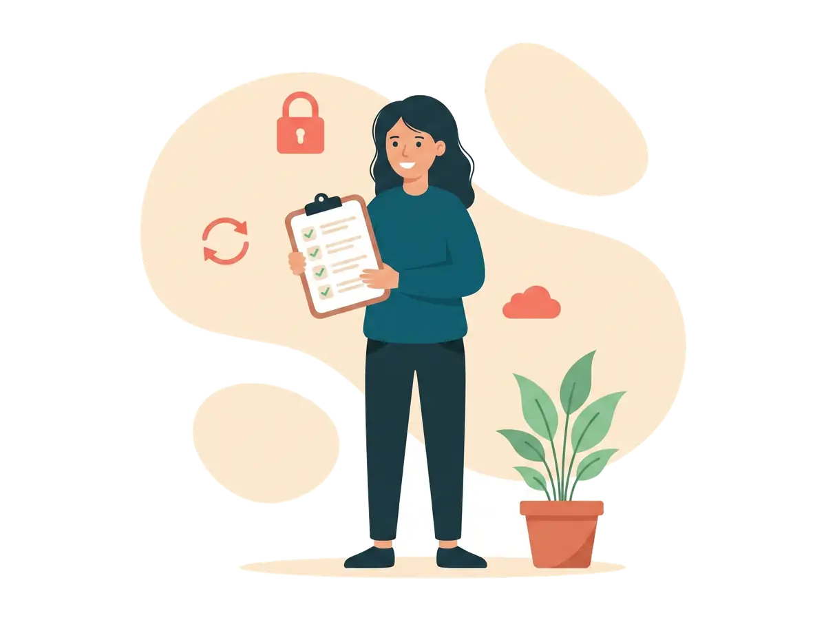 The features bundled with every hosting package: an SSL padlock, a daily backup, a staging copy and a CDN